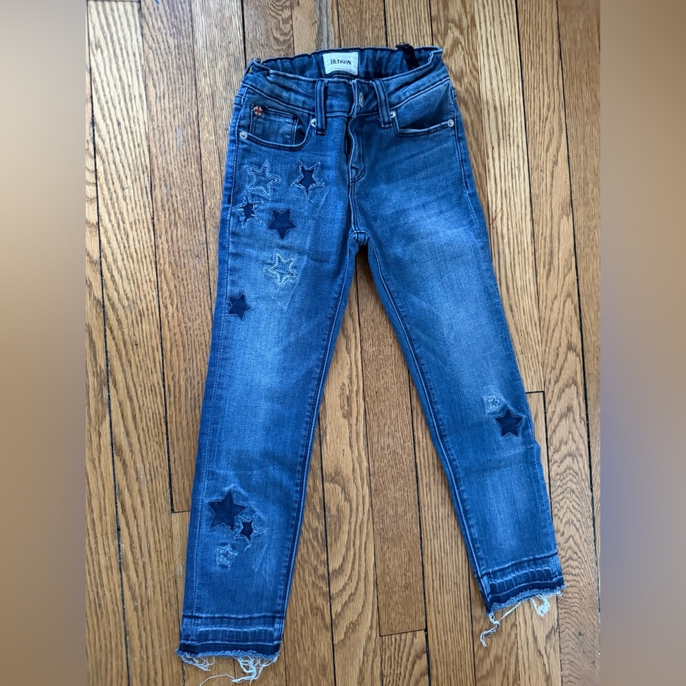 Hudson Jeans Blue Star-Embellished Skinny Jeans - Size 7